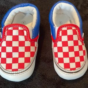 Red White and Blue Infant Checkerboard Vans